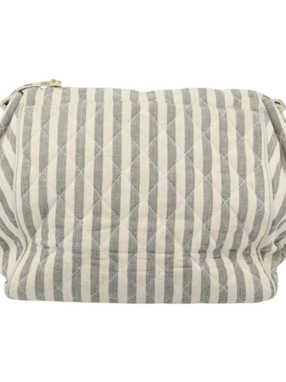 CHANEL Matelasse Shoulder Bag Canvas Light Blue White CC Auth 48071AV